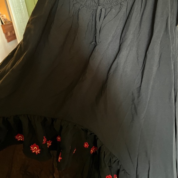 J for justify black with red embroidered roses hi low dress - Picture 4 of 8